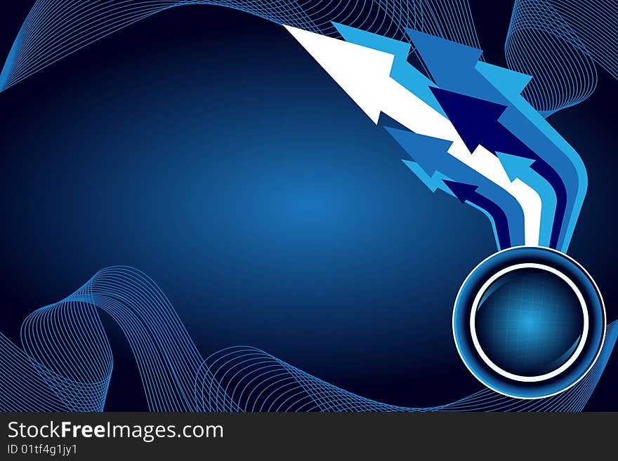 Blue Abstract Background With Arrows