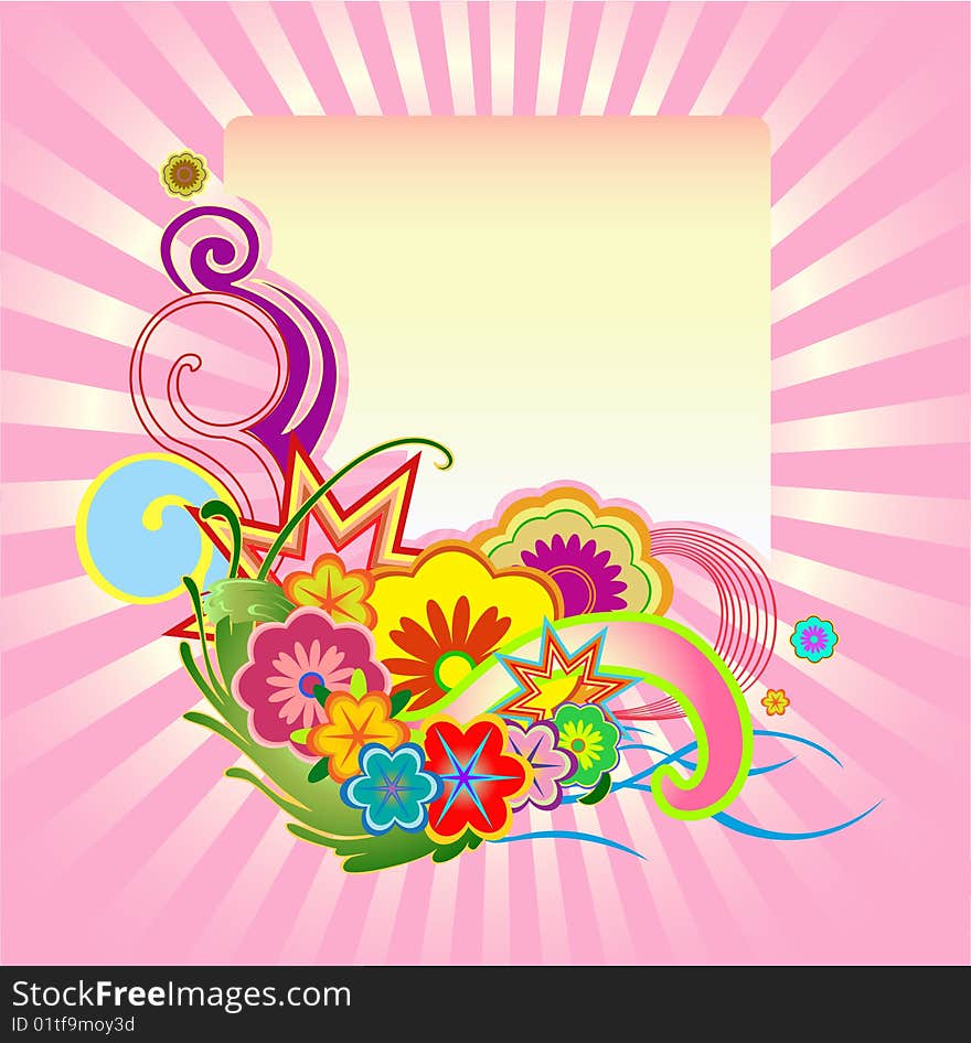 Vector illustraition of elegant floral frame