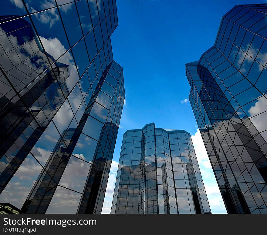 Modern building on a background sky