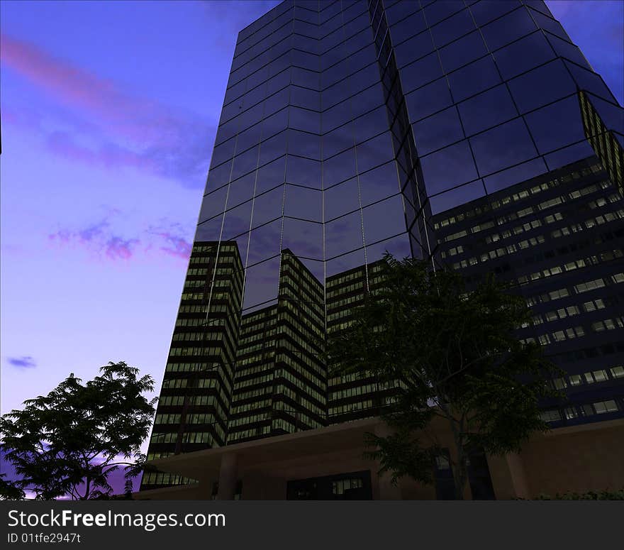 Modern building on a background sky