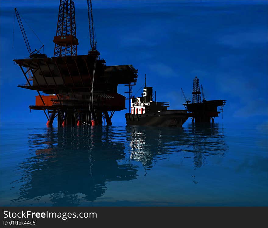 Production of petroleum in the sea