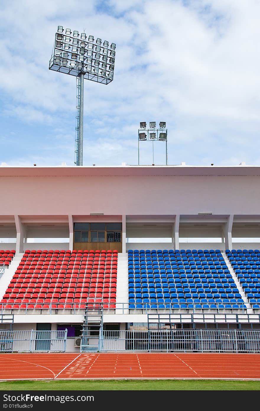 Colorful seats in stadium