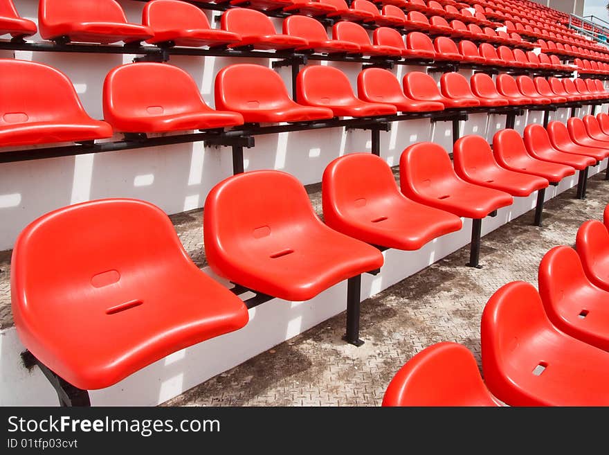 Colorful seats in stadium