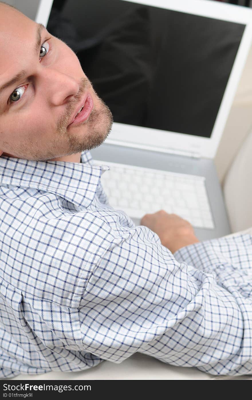 Young man with Notebook