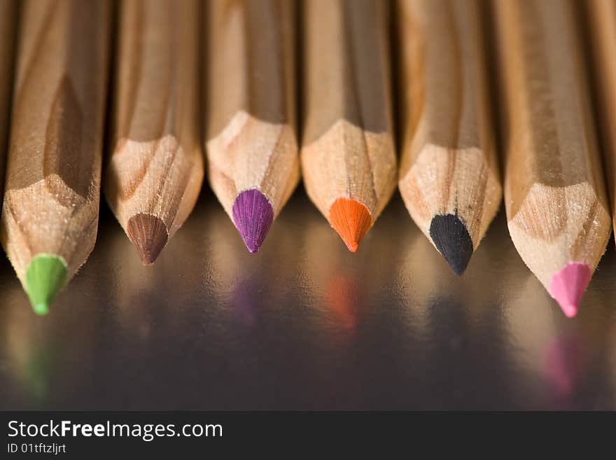 Colour pencils, It is photographed by close up. Colour pencils, It is photographed by close up