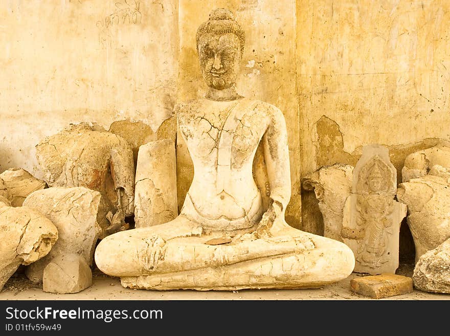 Very old Buddha images in temple, Thailand. Very old Buddha images in temple, Thailand