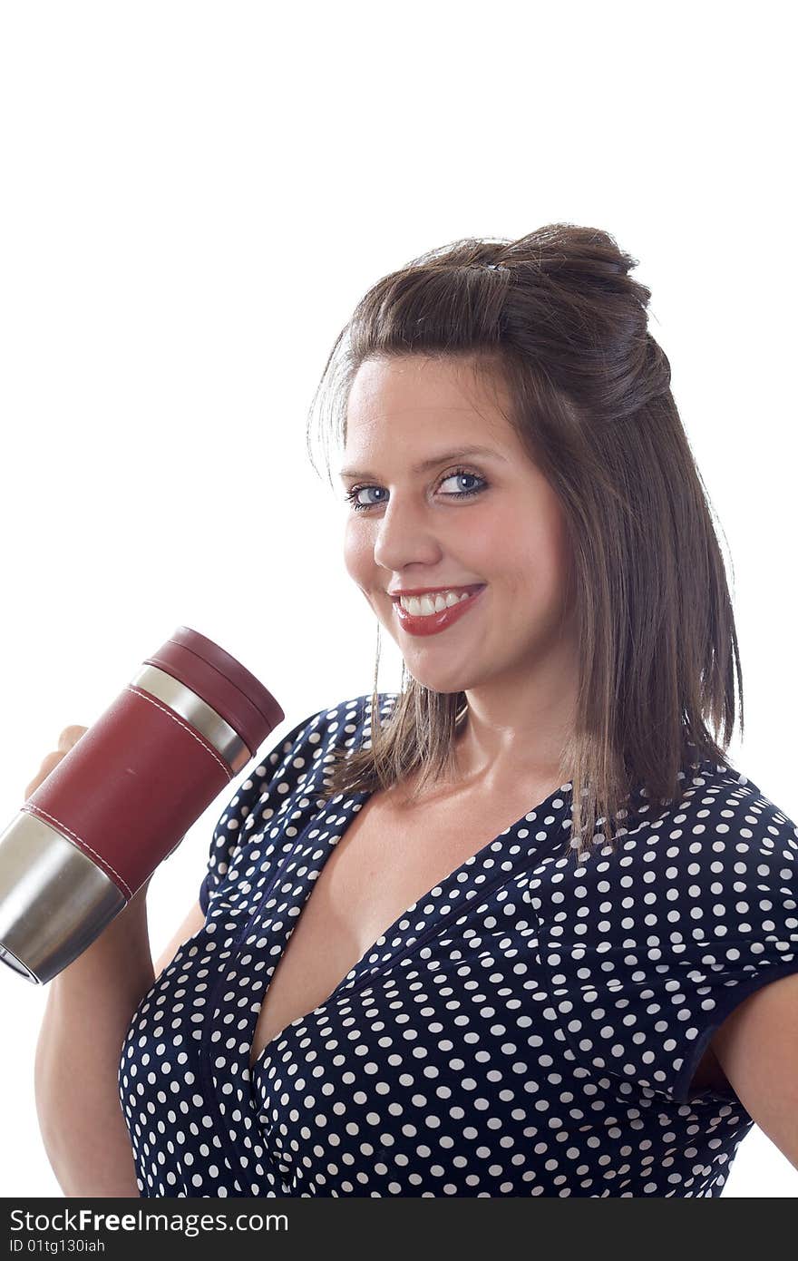 Young business woman holding mug