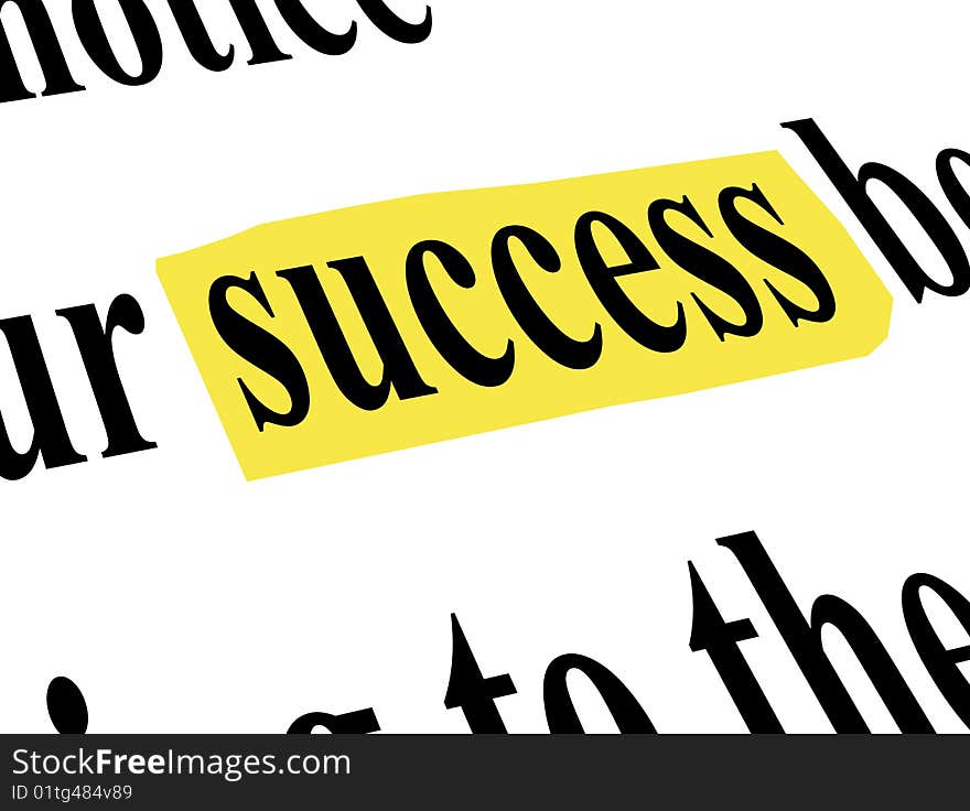 Success word with yellow ink. Concept image. Success word with yellow ink. Concept image