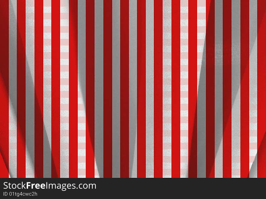 Red and white squares tablecloth on movement