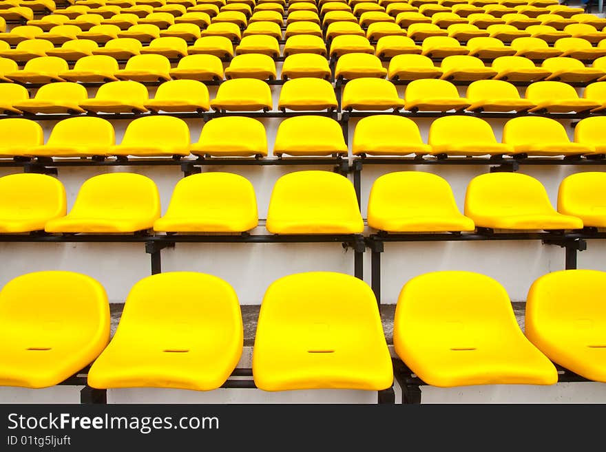 Colorful seats in stadium