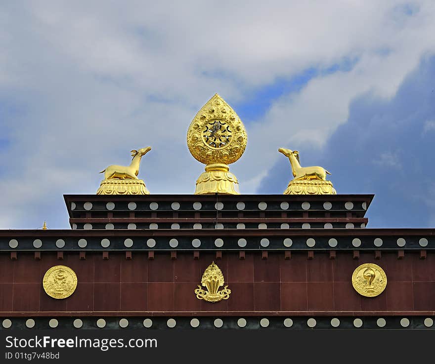 Tibetan Buddhist Temple, a temple library, located in the Shangri-La in Yunnan Province China. Tibetan Buddhist Temple, a temple library, located in the Shangri-La in Yunnan Province China.