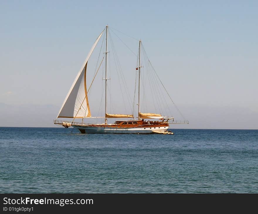 Sailing vessel on the sea