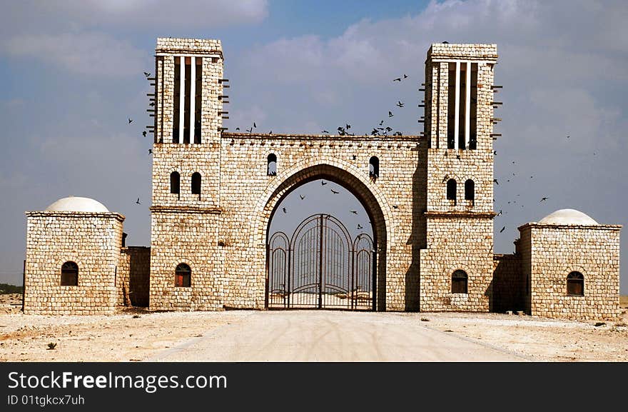 Imposing entrance to a farm in a Gulf State. Imposing entrance to a farm in a Gulf State