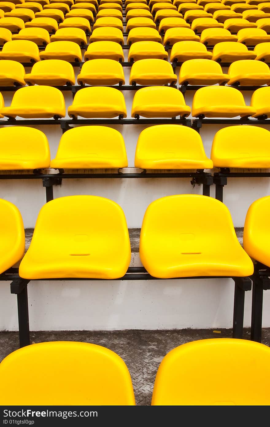 Colorful seats in stadium