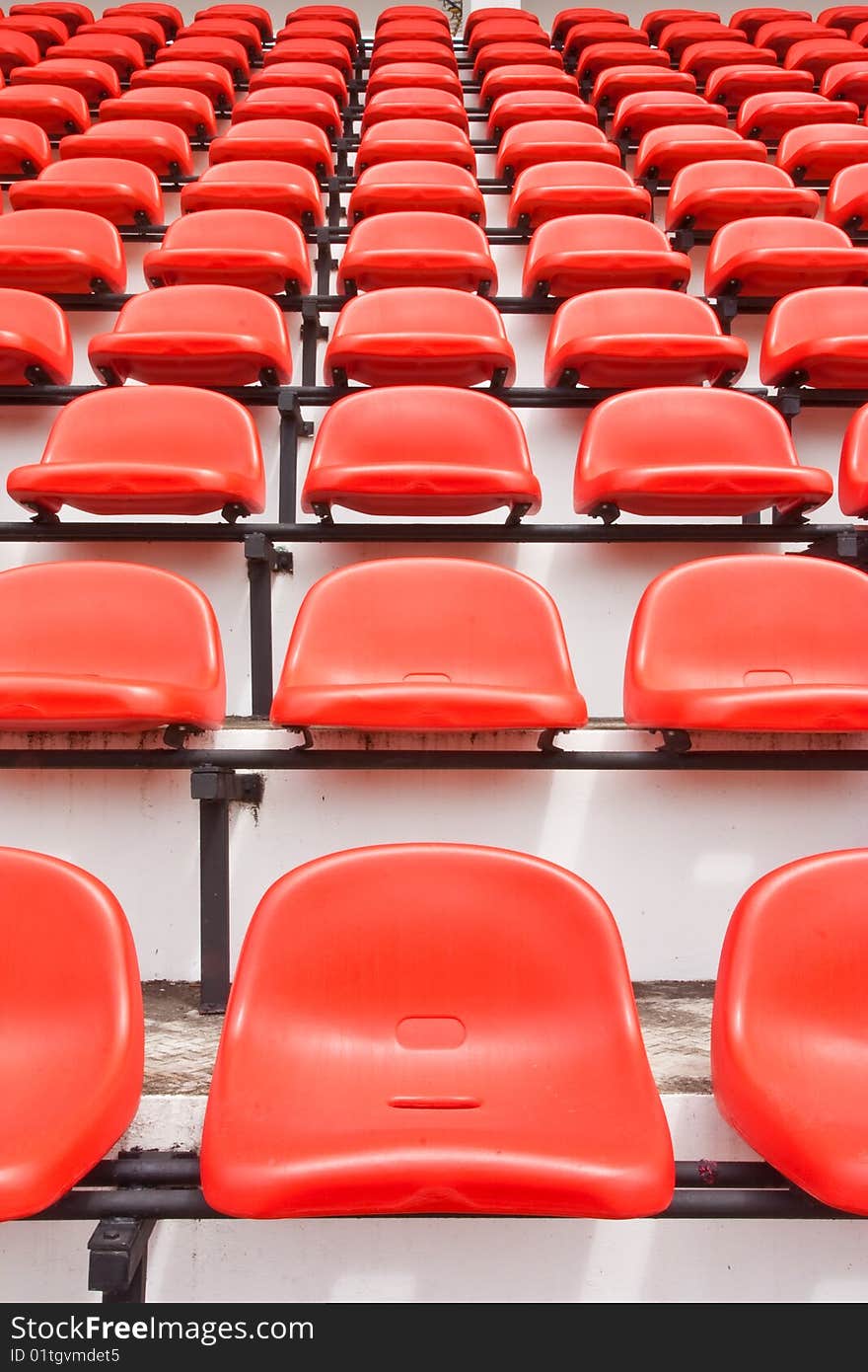 Colorful seats in stadium