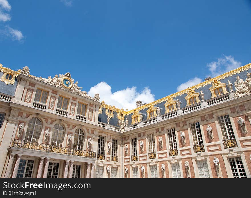 Classical Paris royal building exterior in palace. Classical Paris royal building exterior in palace