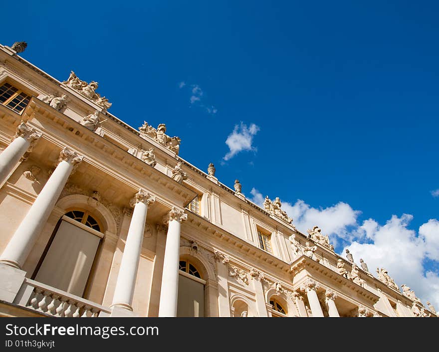 Classical Paris royal building exterior in palace. Classical Paris royal building exterior in palace