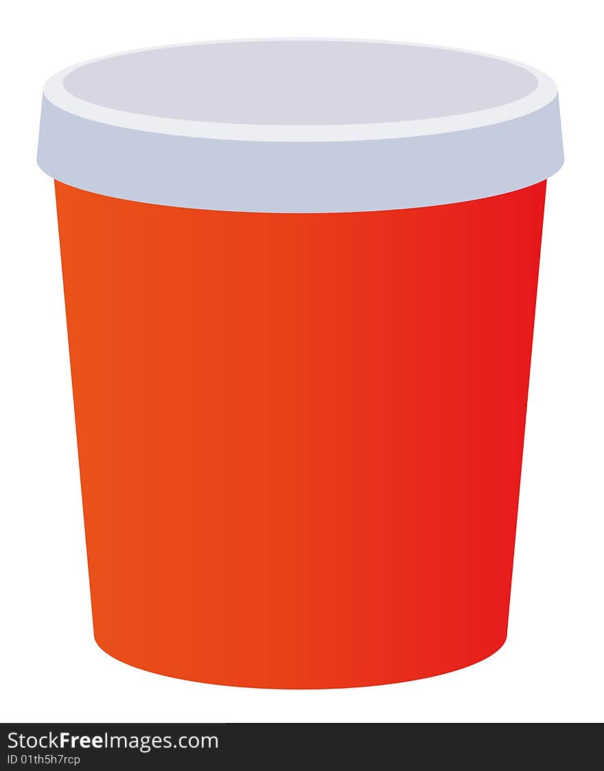 A red beverage cup isolate on a white background