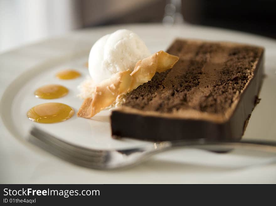 Chocolate Cake And Coconut Ice Cream