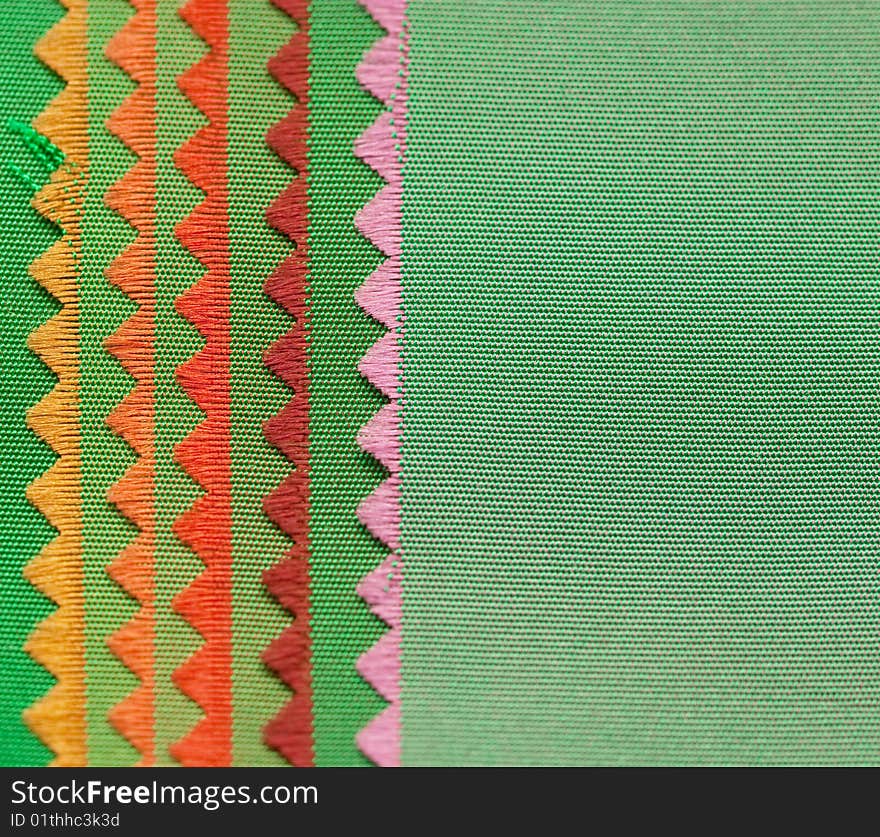 Color samples of a fabric.