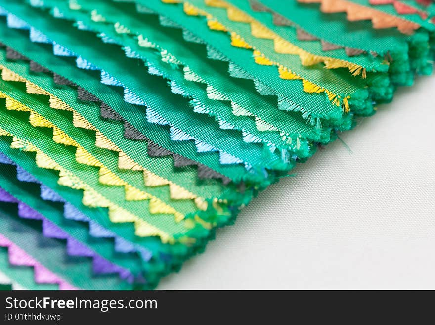 Color samples of a fabric.