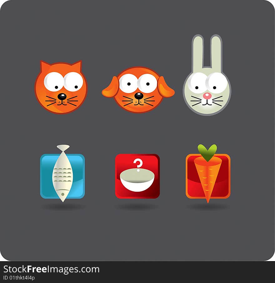 Vector illustration. Funny small animals. Vector illustration. Funny small animals.