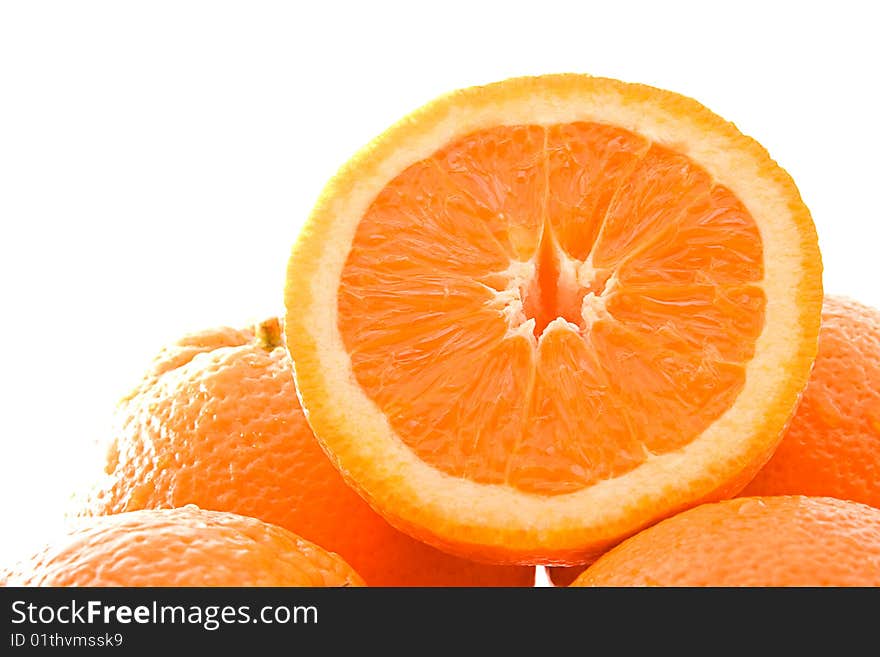 Orange fruit isolated on white