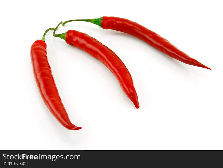 Red chili pepper isolated on white background