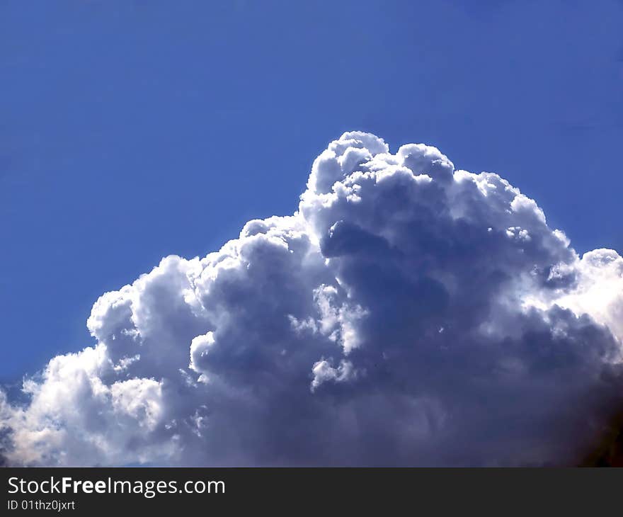 Color photo of the sky and clouds in a sunny day