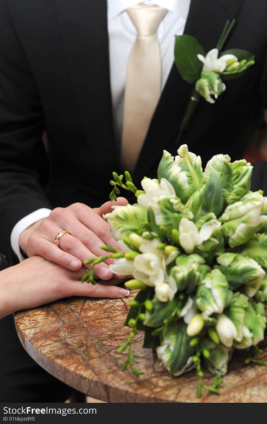 Couple holding hand with ring. Couple holding hand with ring