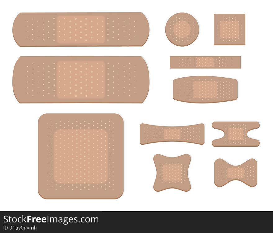 Vector illustration of adhesive bandages