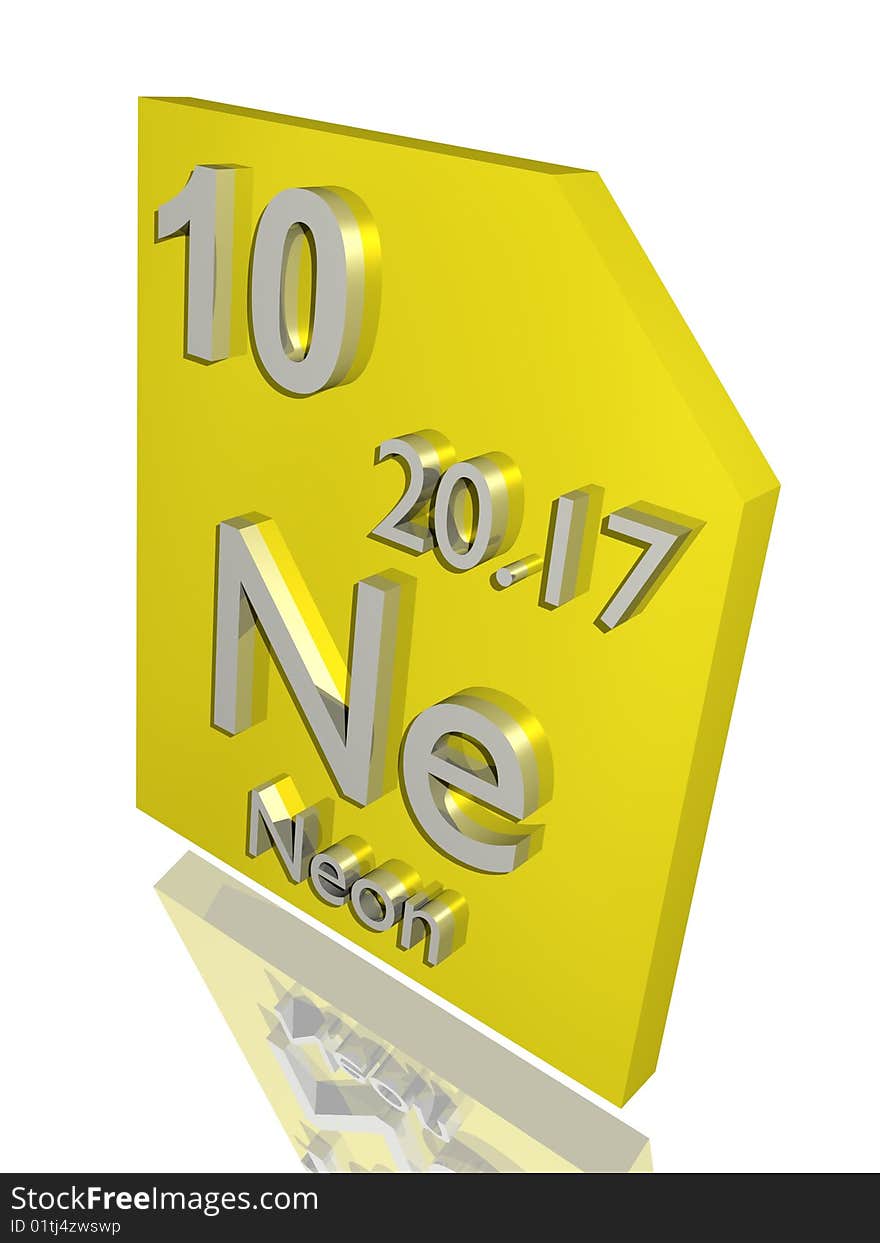 Neon from the periodic table.