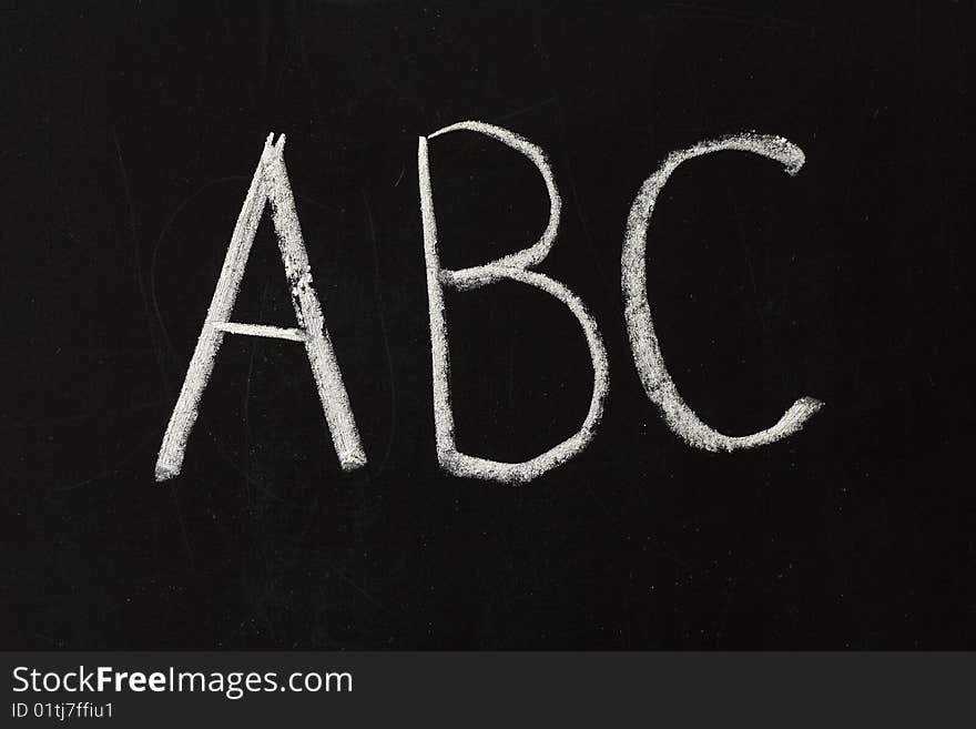 ABC letters on the blackboard macro shot