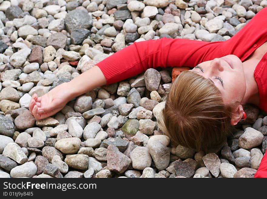 Girl on the stones