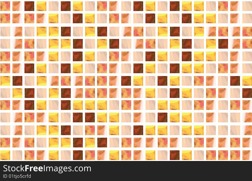 Mosaic color illustration raster design. Mosaic color illustration raster design