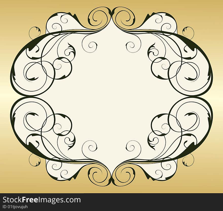 Gold vintage frame. vector illustration. Gold vintage frame. vector illustration.