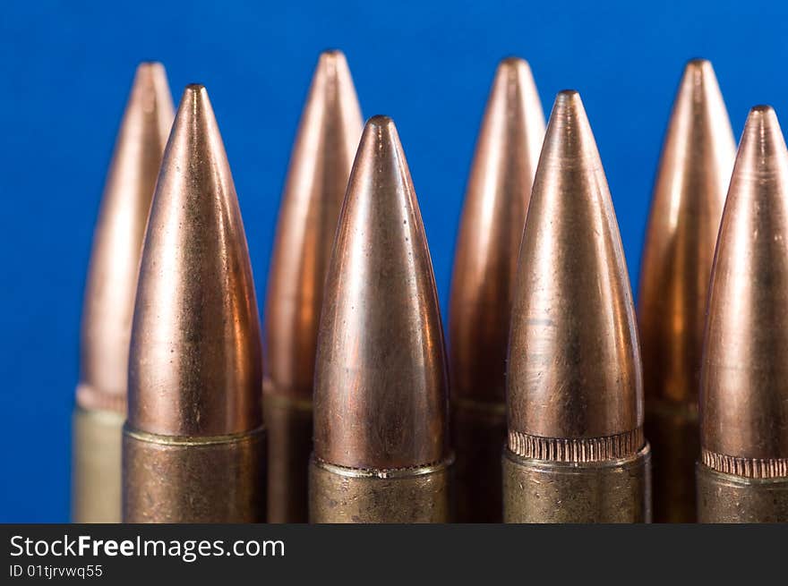 Bullets lined up and close together