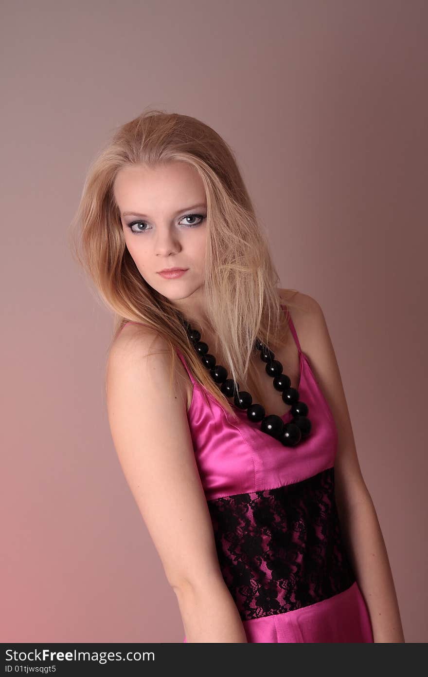 Fashion model in studio