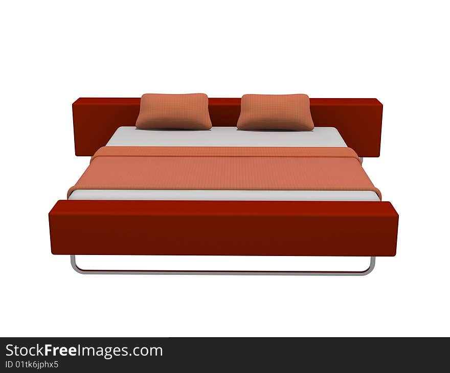 Bed on the white background