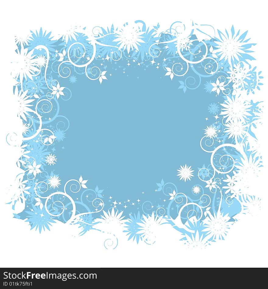 Abstract floral frame for your design, vector illustration