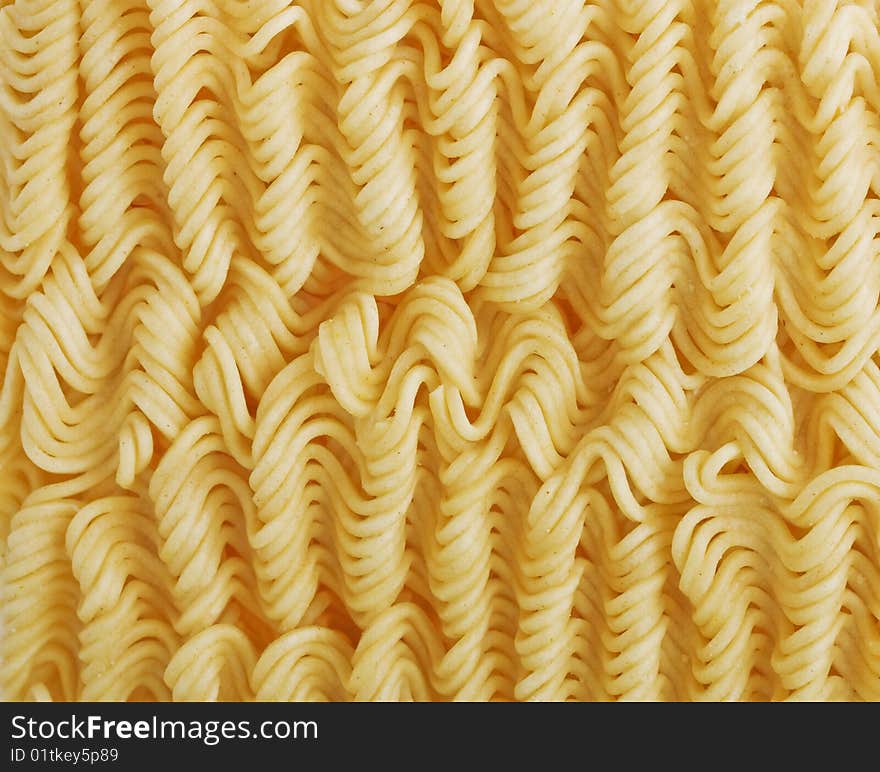 Texture thin curly spaghetti close-up