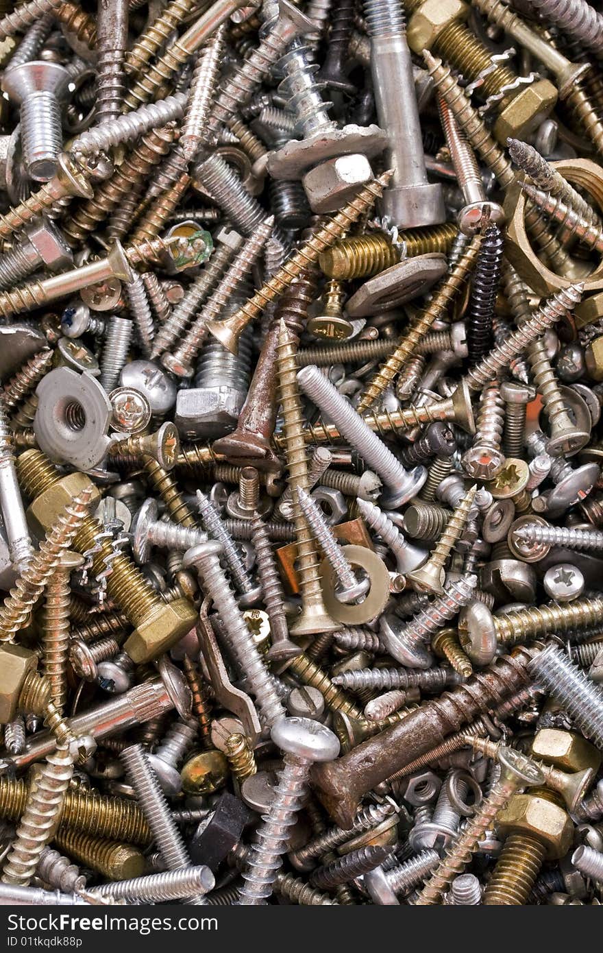 Closeup of steel nuts and bolts. Closeup of steel nuts and bolts