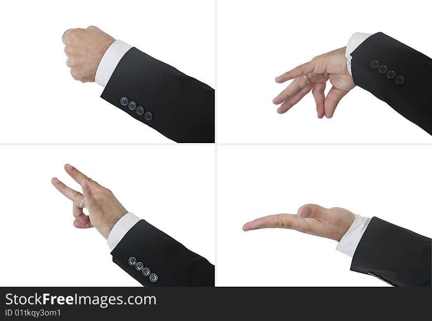 Isolated male hand holding copy space