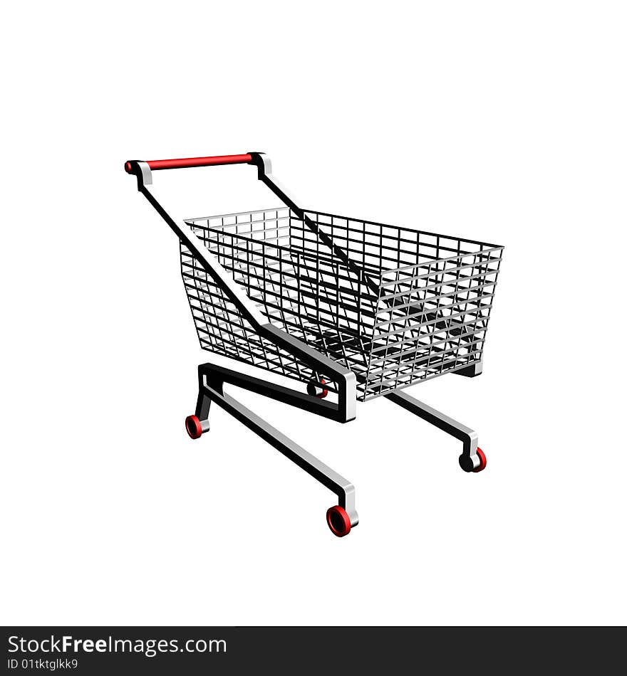 3dmax. Gray basket on a white background