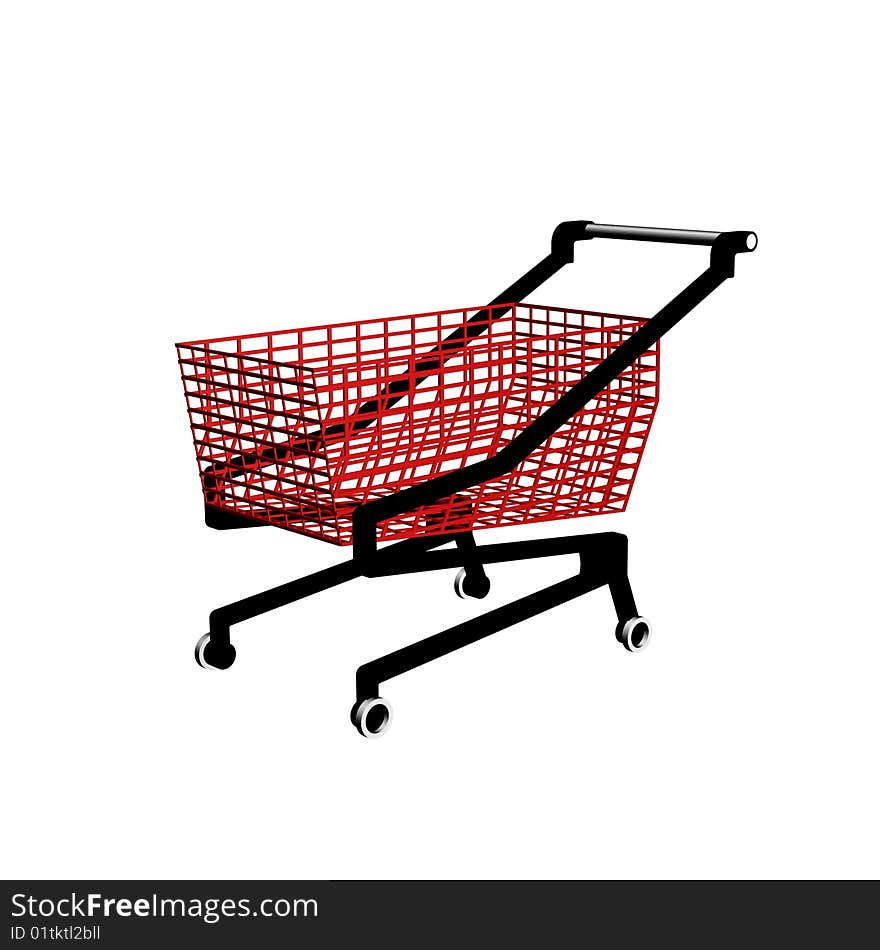 3dmax. Red basket on a white background. 3dmax. Red basket on a white background