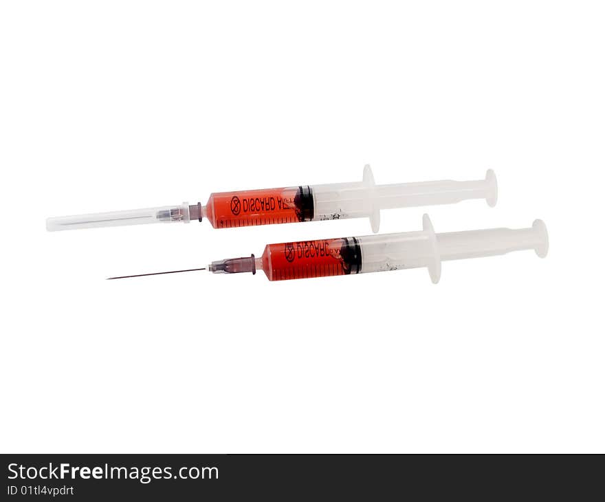 Two filled syringe.