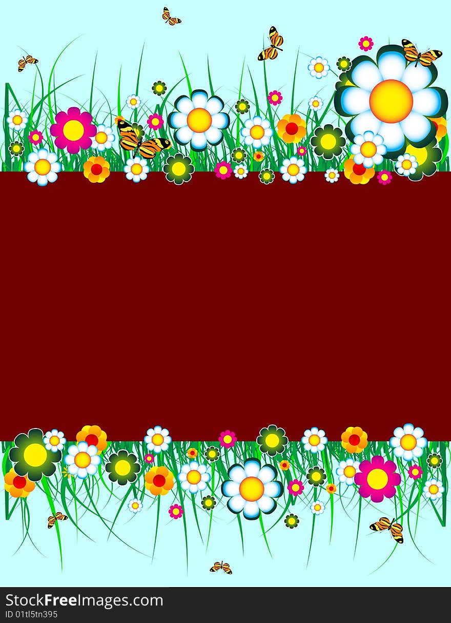 Floral banner with place for your text