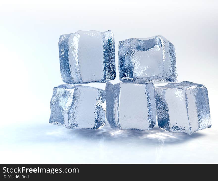 Ice cubes isolated on white