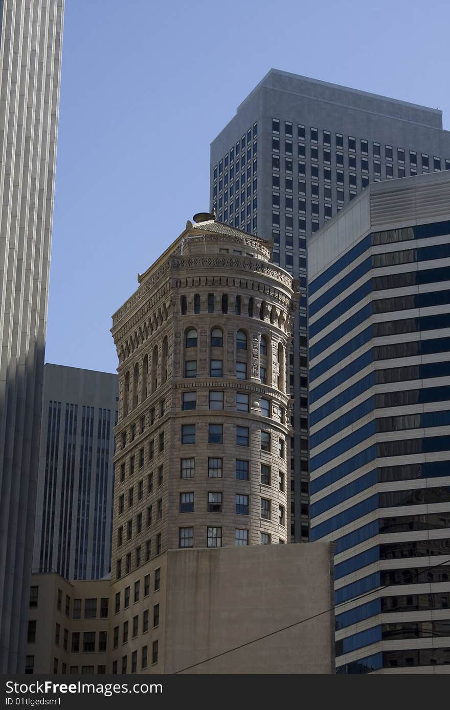 Old and new skyscrapers in the financial department of SF. USA. Old and new skyscrapers in the financial department of SF. USA.