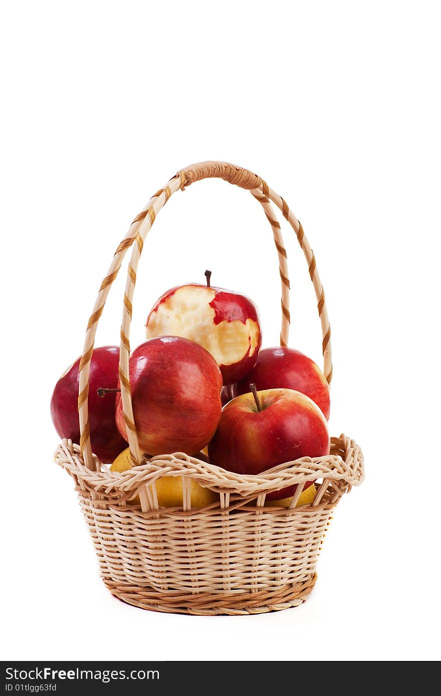 Isolated apples in a basket